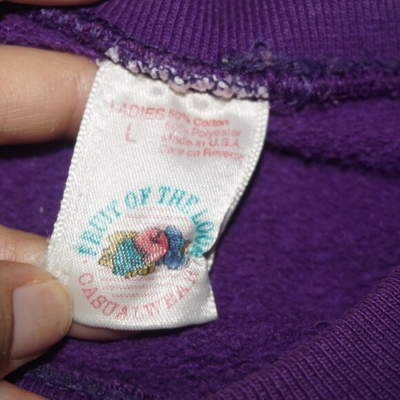 Vintage 80s Rainbow Brite Reworked Star Patch Raglan Sweatshirt - Picture 9 of 11